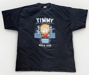 vintage Y2K SOUTH PARK TIMMY LORDS OF THE UNDERWORLD WORLD TOUR BLACK T 2XL